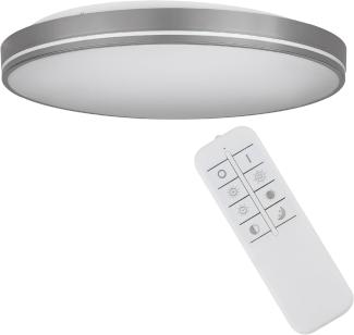 Eglo 75705 Deckenleuchte OROTAVA Stahl grau, Kunststoff weiss LED 2X11W 3000-6500K H:7. 5cm Ø39. 5cm dimmbar