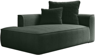 Vente-unique - Recamiere - linksseitig - grob gerippter Cord - Grün - PINETA