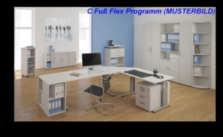 Schreibtisch, 120x80cm, Weiß / Silber