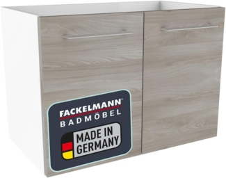 Fackelmann LIMA Waschtischunterschrank 59 cm, Weiß/Braun