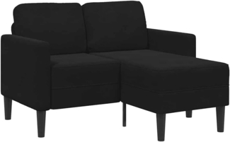vidaXL Sofa 2-Sitzer-Sofa mit Chaiselongue L-Form Schwarz 125 cm Samt