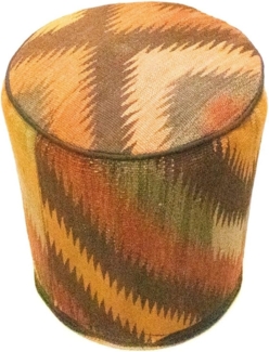 Sonderform,XS / 80 cm Ø Rund & kleiner,Mehrfarbig,Patchwork,Schurwolle,Afghanistan