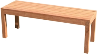 Premium Teak Wartebank Gartenbank Sitzbank Parkbank Holzbank nachhaltig 120cm