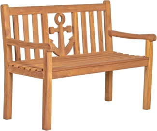 MR. DEKO Gartenbank Anker Teak 120 cm