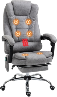 Vinsetto Schreibtischstuhl Bürostuhl mit Vibrationsmassage, Wärmefunktion (Computerstuhl, 1 St), höhenverstellbar, Grau