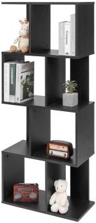 Iris Ohyama, Wandregal mit Ebenen, S-förmiges Möbelstück, 4 Regale, Modular, Wandbefestigungsset, Trennwand, Büro, Schlafzimmer, Wohnzimmer - Display Shelf SRK-W4 - Hellbraun