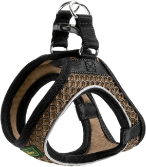 HUNTER Hundegeschirr HILO COMFORT, Farbe: braun, Easy Step-In Geschirr für kleine bis mittlere Hunde, mit Netzmaterial, reflektierende Elemente, angenehm leicht, modernes Design Größe: XXS