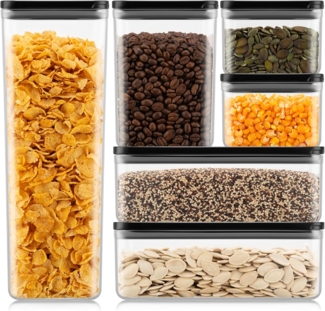 bodum Set 6 Vorratsdosen mit Deckel , lebensmittelechter Kunststoff BPA-frei