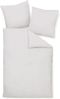 Traumschlaf Uni Mako-Satin Bettwäsche|155x220 cm + 80x80 cm| platin