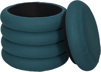 HOME DECO FACTORY, HD0424, Aufbewahrungshocker im modernen und eleganten Design, Praktisch und leicht, großzügige Stauraumkapazität, Größe 37 x 42 x 37 cm, Blaue Farbe