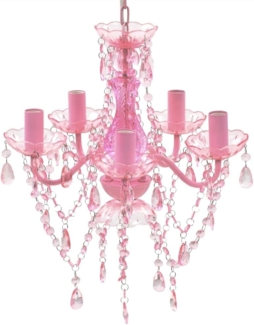 vidaXL Kronleuchter 5 Glühbirnen Rosa 240310