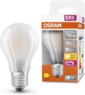 OSRAM LED SuperStar Classic A75 Dimmbare LED Lampe für E27 Sockel, Birnenform, GL FR, 1055 Lumen, warmweiß (2700K), Ersatz für herkömmliche 75W Glühbirnen, 1er-Pack, White