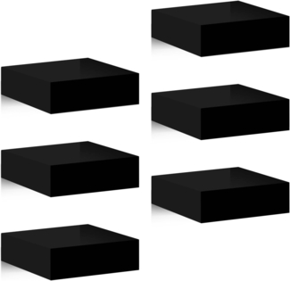 WOLTU 6er Set Wandregal, Schweberegal Schwarz klein, Regal freischwebend, Wanddeko für Wohnzimmer Schlafzimmer Kinderzimmer, hochglänzend, aus MDF, 10,5 x 7,8 x 3 cm, RG9498sz-2