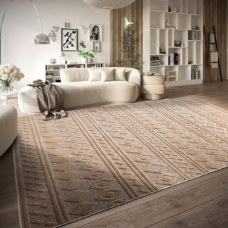 Villeroy & Boch Teppich Catherine, rechteckig, Höhe: 5,5 mm, Nachhaltig, Wohnzimmer, Schlafzimmer, Modern, Hoch-Tief Effekt, Flur