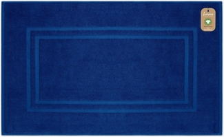 Lavea Badematte Bali, Höhe 3 mm, rutschhemmend, beidseitig nutzbar, strapazierfähig, fußbodenheizungsgeeignet, waschbar, schnell trocknend, Bio-Baumwolle, rechteckig, hochwertiger und nachhaltiger Premium Duschvorleger – saugstarke Faser