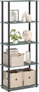 Furinno Turn-N-Tube Aufbewahrungsregale, 5-stufiges Bücherregal, Eckregal, werkzeuglose offene Regale, für Organisation und Aufbewahrung, Wohnzimmer, Garage, Homeoffice, Salbeigrün