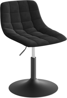 WOLTU 1 X Verstellbarer Sitzhocker Stuhl Arbeitshocker Bürohocker Esszimmerstuhl Schminkhocker Kommerzieller Shop Mehrzweck 360° Schwenken Samt Schwarz Sitz 38-49. 5cm Hoch