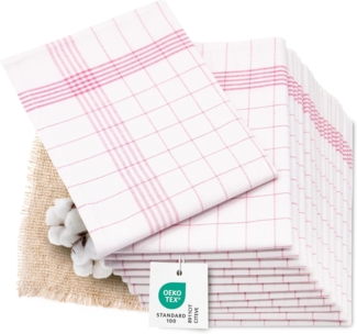 ZOLLNER Geschirrtuch, (Set, 12-tlg), 60x80 cm, 55% Baumwolle, 45% Leinen, vom Hotelwäschespezialisten