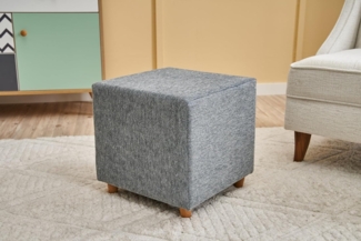Stylish Grey Pouffe, 40 x 40 x 40 cm | 100% Wooden Frame, 100% Polyester & Cotton Fabric | Comfortable 32 DNS Foam Seating, Perfect for Modern Living Spaces