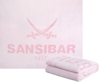 Sansibar 'Sylt' Wohndecke im Hochtief Design, Mikrofaserfleece weiß / rosa, 150x200 cm