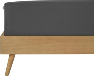 Schiesser 'Flexi' Spannbettlaken mit Gummizug, Jersey / Elasthan, Anthrazit, 90x200 cm