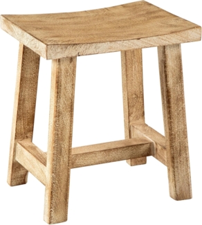riess-ambiente Sitzhocker FINCA 45cm beige-braun (Einzelartikel, 1 St), Wohnzimmer · Mango-Massivholz · Handmade · Shabby Chic · Landhausstil