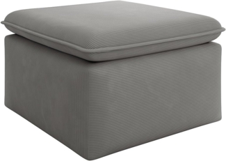 Vente-unique - Hocker - Feincord - Hellgrau - TEODORA