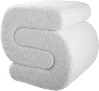 GILDE Hocker Griffo - MDF und Polyester - strukturiert - weiß - Höhe 46cm x Breite 48cm - Teddyhocker - Hingucker - Schlafzimmer
