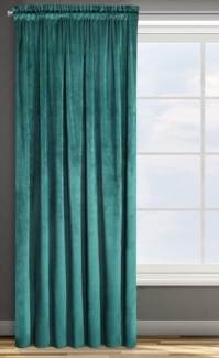 Samtvorhang Velours Vorhänge zum Wohnzimmer Prachtvoll Elegant dunkeltürkis 135x300 cm Kräuselband