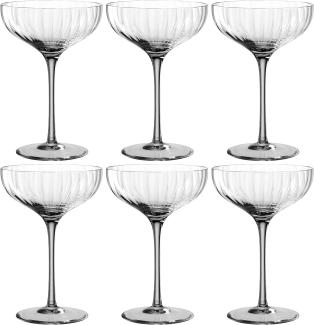 Leonardo Poesia Champagnerschale 6er Set, spülmaschinengeeignete Sektgläser, Champagnergläser, Höhe 16 cm, 260 ml, grau, 022385