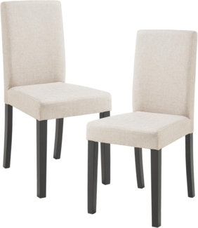 Esszimmerstuhl Hamburg 2er Set Textil Beige [en. casa]