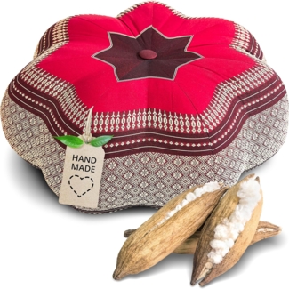 livasia Meditationskissen Zafukissen Stern groß, vegan und handgefertigt, Ø 40x20cm, Kapok