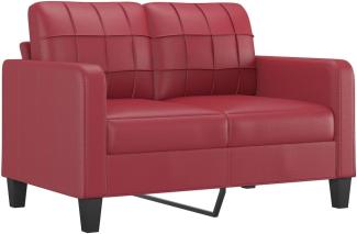 2-Sitzer-Sofa Weinrot 120 cm Kunstleder (Farbe: Rot)