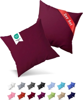 Buymax Kissenbezüge Kissenbezug 100% Baumwolle Premium Jersey, (2 Stück), Kissenhüllen, Reißverschluss, atmungsaktiv, unifarben, einfarbig