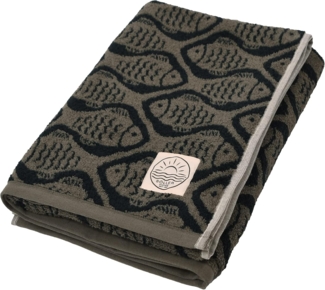 Depotex Strandtuch Strandlaken Fische Olive Grün, Baumwolle (1-St), Strandtuch, Badetuch, Duschtuch