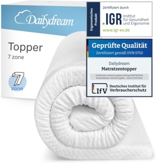 Dailydream Komfortschaum Matratzentopper Model "S/M", 160x200x4cm, Edition "7-Zone"