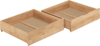 Einzelner Bettkasten für Bett, Buche farblos lackiert