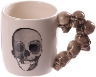 Puckator Tasse aus Keramik mit Griff in Form eines Totenkopfs Impilati