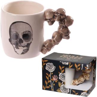 Puckator Tasse aus Keramik mit Griff in Form eines Totenkopfs Impilati