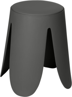 WENKO Badhocker Mod. Comiso, belastbar bis 180 kg, mit gepolsterter Sitzfläche und rutschsicheren Füßen, Ø 44,5x46 cm, Grau