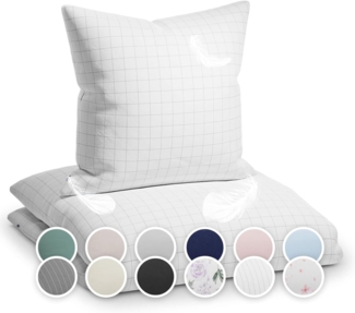 Soft Wonder-Edition Bettwäsche 135x200 cm Grau / Weiß kariert