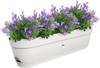 elho Vibia Campana Balkonkasten 70 mit Wasserreservoir - Blumentopf Balkon - 100% recyceltem Plastik - Ø 69. 0 x H 17. 0 cm - Weiß/Seidenweiß