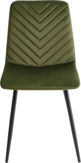Esszimmerstuhl 4er Set HAVRE Samtstoff Olivgrün