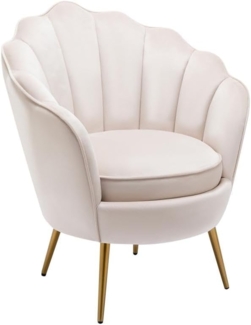 Vente-unique - Muschelsessel - Samt - Beige - LALEA
