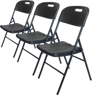 3x Klappstuhl 150 kg Sitzform ergonomisch Gartenstuhl wetterfest Campingstuhl in grauer Holzoptik