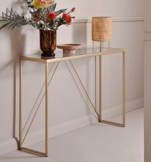 Jahnke Glam Console Konsole, Engineered Wood, Klarglas/Goldfarben, One Size