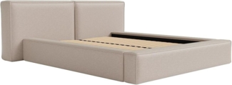 Vente-unique - Bett mit Bettkasten - 180 x 200 cm - Stoff - Beige - TIMANO von Pascal Morabito