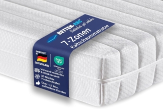 Betten-ABC KSP-500 XXL, Matratze in Härtegrad H4 Kaltschaummatratze in Härtegrad 4, Bezug waschbar, Größe: 180x200
