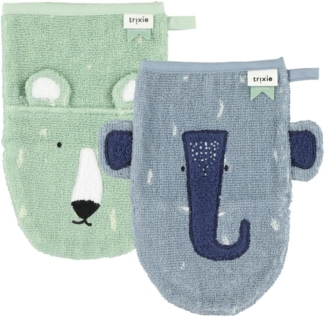 Trixie Waschhandschuhe, 2er-Pack Polar Bear - Elephant