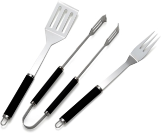 FLASH Grillbesteck-Set 'Basic', Schwarz, 37,5 x 6,2 x 3,8 cm